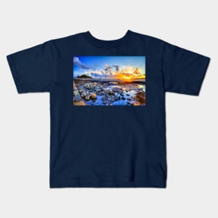 St Michael's Mount Cornwall Sunset Over Penzance Kids T-Shirt